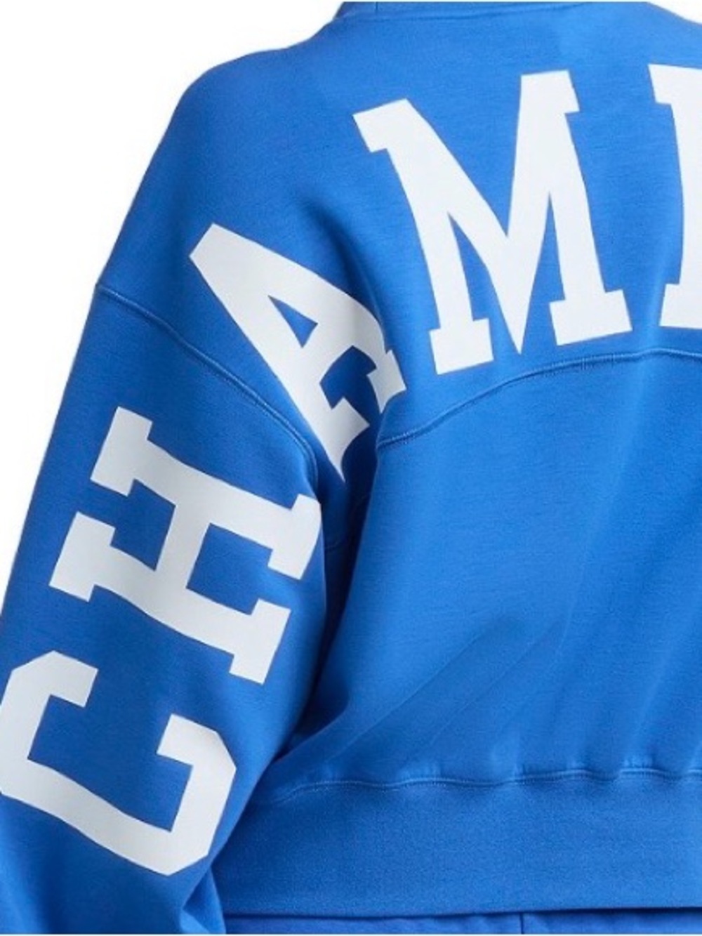 Men's Crewneck Sweater with Bold White Lettering - Blue